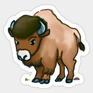 Cute Bison Drawing Sticker